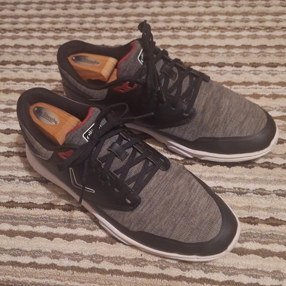 Callaway Golf Coronado v3 Spikeless Mens 11.5 Black Red Golf Shoes *see pictures